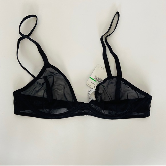 Free People Mesh Triangle Bra in Black - Picture 2 of 3